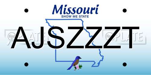 AJSZZZT Missouri License Plate