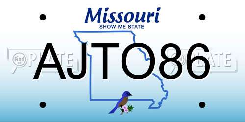 AJTO86 Missouri License Plate