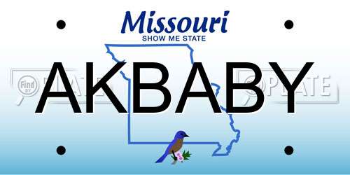 AKBABY Missouri License Plate
