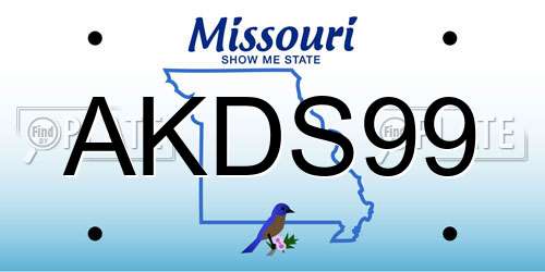 AKDS99 Missouri License Plate
