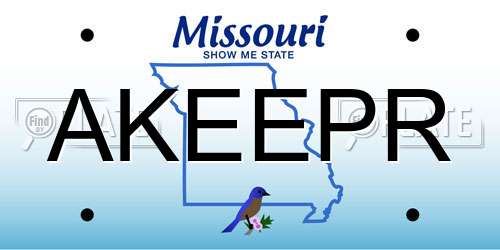 AKEEPR Missouri License Plate