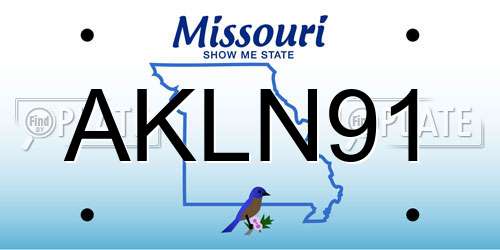 AKLN91 Missouri License Plate