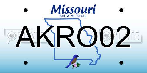 AKRO02 Missouri License Plate