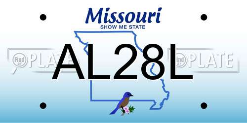 AL28L Missouri License Plate