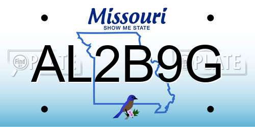 AL2B9G Missouri License Plate