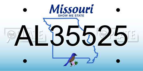 AL35525 Missouri License Plate