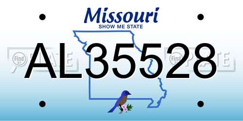 AL35528 Missouri License Plate