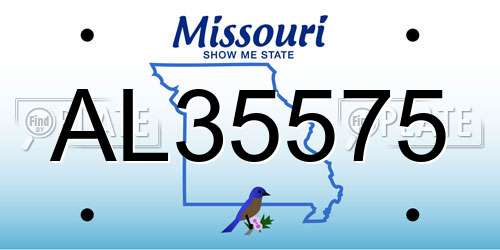 AL35575 Missouri License Plate