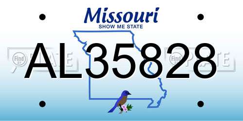 AL35828 Missouri License Plate