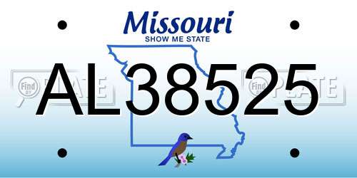 AL38525 Missouri License Plate