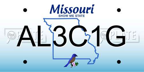 AL3C1G Missouri License Plate