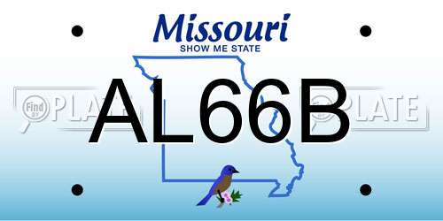 AL66B Missouri License Plate