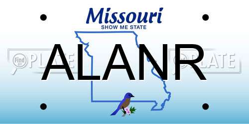 ALANR Missouri License Plate