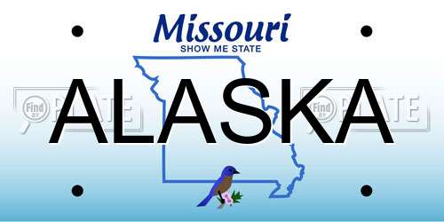 ALASKA Missouri License Plate