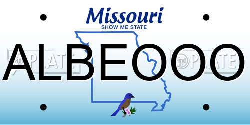 ALBEOOO Missouri License Plate