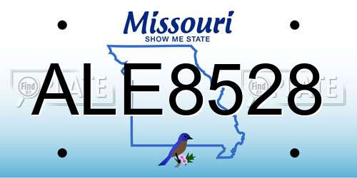 ALE8528 Missouri License Plate