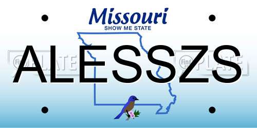 ALESSZS Missouri License Plate