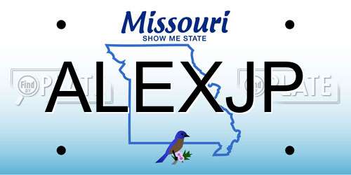 ALEXJP Missouri License Plate