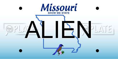 ALIEN Missouri License Plate