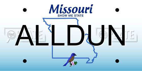 ALLDUN Missouri License Plate