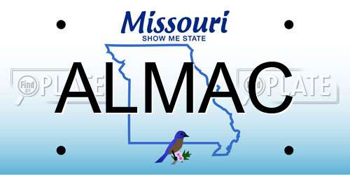 ALMAC Missouri License Plate