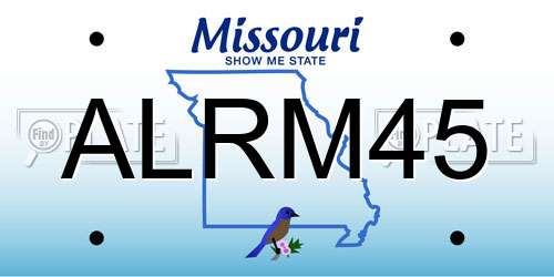 ALRM45 Missouri License Plate