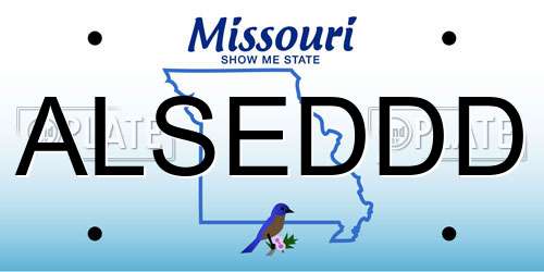 ALSEDDD Missouri License Plate