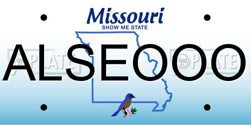 ALSEOOO Missouri License Plate