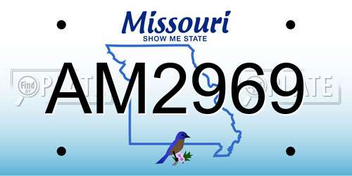 AM2969 Missouri License Plate