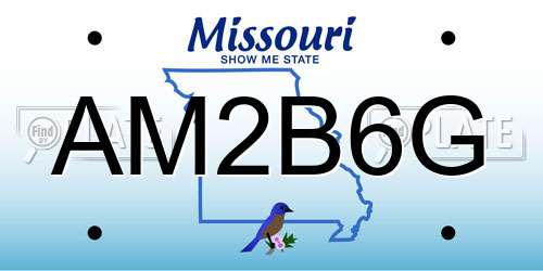 AM2B6G Missouri License Plate