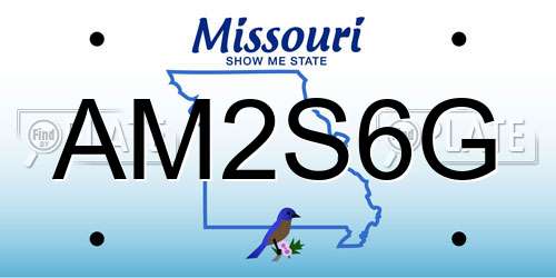 AM2S6G Missouri License Plate