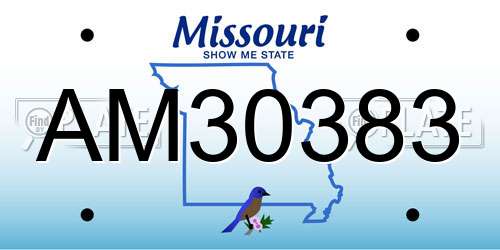 AM30383 Missouri License Plate