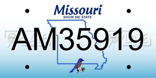 AM35919 Missouri License Plate