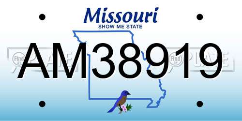 AM38919 Missouri License Plate