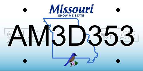 AM3D353 Missouri License Plate