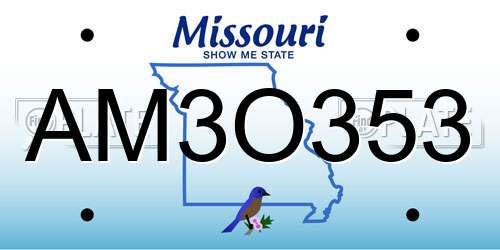 AM3O353 Missouri License Plate