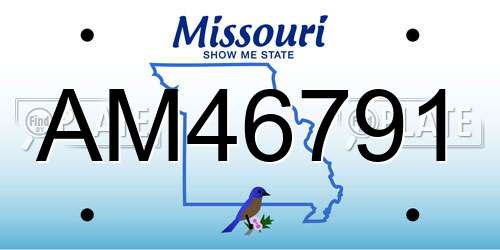 AM46791 Missouri License Plate