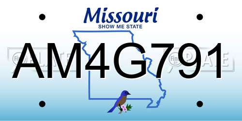 AM4G791 Missouri License Plate