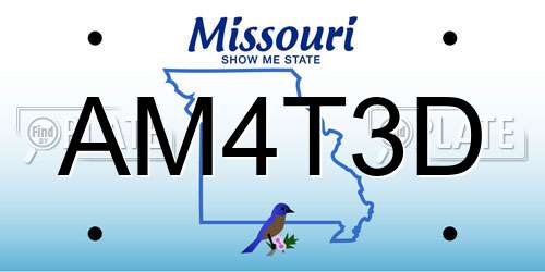 AM4T3D Missouri License Plate