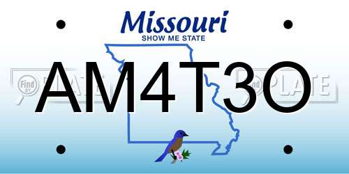 AM4T3O Missouri License Plate