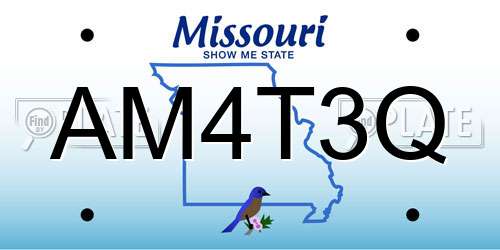 AM4T3Q Missouri License Plate