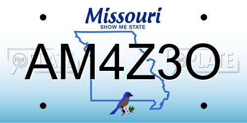 AM4Z3O Missouri License Plate