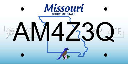 AM4Z3Q Missouri License Plate