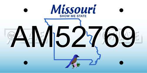 AM52769 Missouri License Plate
