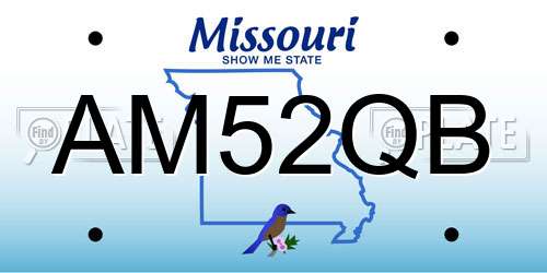 AM52QB Missouri License Plate