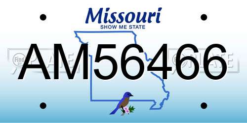 AM56466 Missouri License Plate