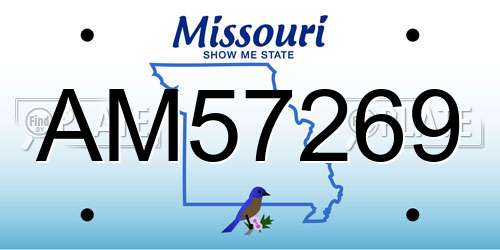 AM57269 Missouri License Plate