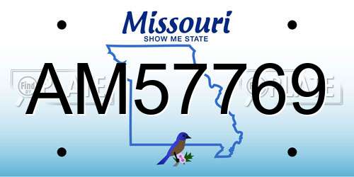 AM57769 Missouri License Plate