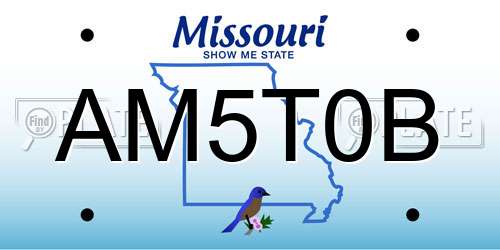 AM5T0B Missouri License Plate