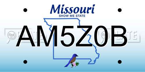 AM5Z0B Missouri License Plate